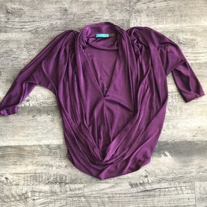 Alice + Olivia Purple Draped Top